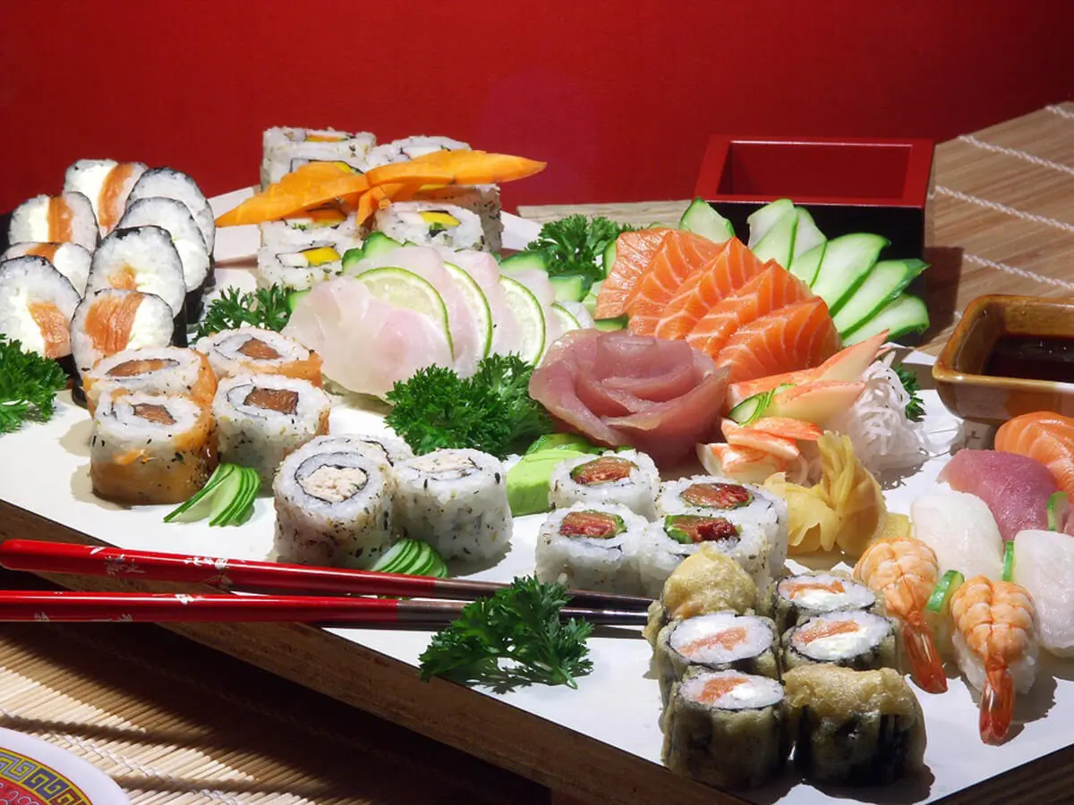 Premium Sushi Sashimi Platter showcases an extensive variety of sushi rolls and sashimi at Hokkaido Sushi & Ramen, a Japanese restaurant in Vancouver